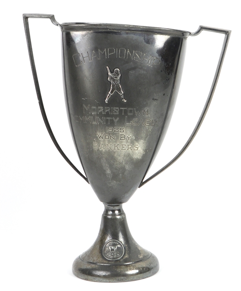1925 Morristown Community Baseball League Won By Bankers D&M Sporting Goods Championship Trophy Cup