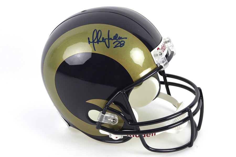 2000s Marshall Faulk St. Louis Rams Signed Full Size Helmet (JSA)