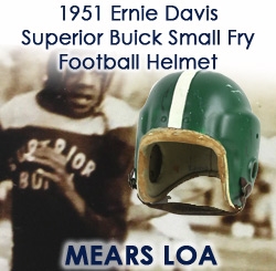 1951 Heisman Trophy Winner Ernie Davis Superior Buick Small Fry Game Worn Football Helmet (MEARS LOA/LOA Mother)