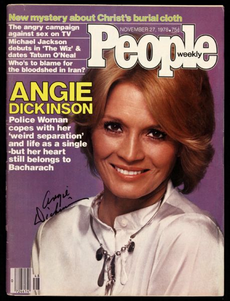 1978 Angie Dickinson Robert Blake Signed Magazine & Photo (JSA)