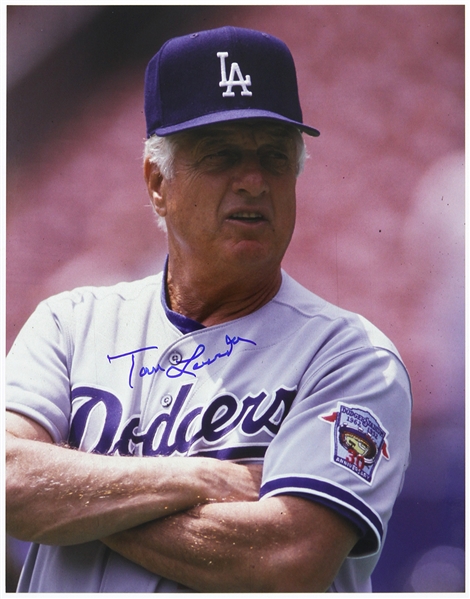 1976-1996 Tommy Lasorda L.A. Dodgers Signed 11"x 14" Photo (JSA)