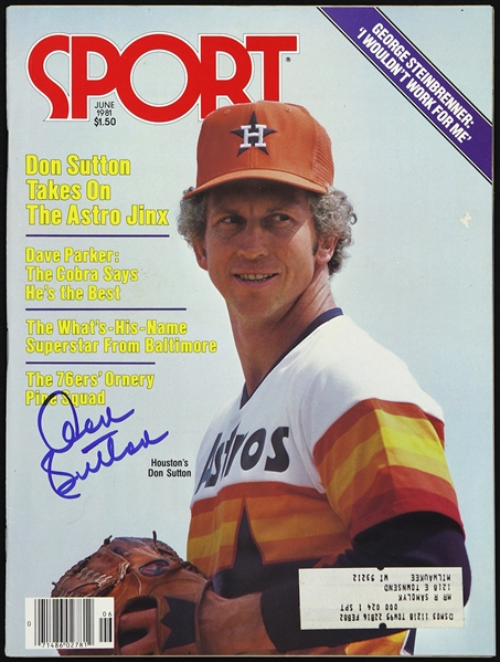 1981 Don Sutton Houston Astros Autographed Sport Magazine (JSA)