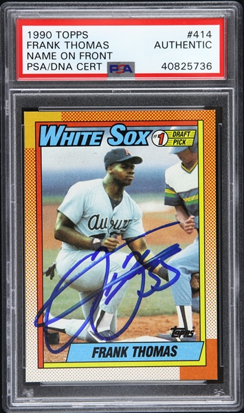 1990 Frank Thomas Chicago White Sox Signed Topps Trading Card (PSA/DNA Slabbed)