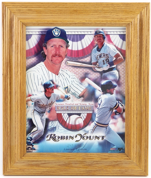 1999 Robin Yount Hall Of Fame Framed Photo