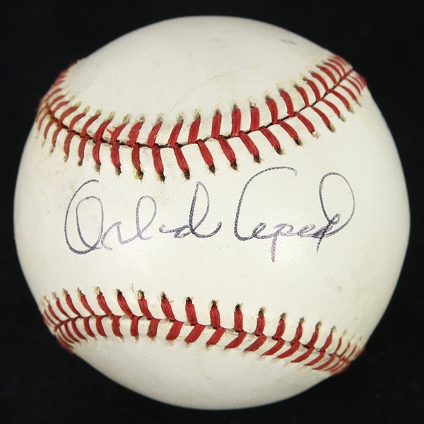 1985-94 Orlando Cepeda Giants/Cardinals Signed OAL Brown Baseball (PSA/DNA)