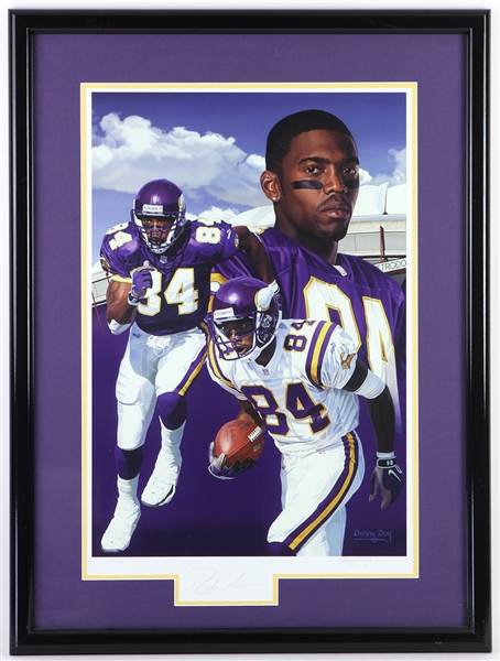 Randy Moss by Danny Day Framed 17"x 24"   Autographed Lithograph #118/200 (JSA) 