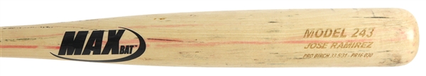 2016 Jose Ramirez Cleveland Indians MaxBat Professional Model Game Used Bat (MEARS A9.5)