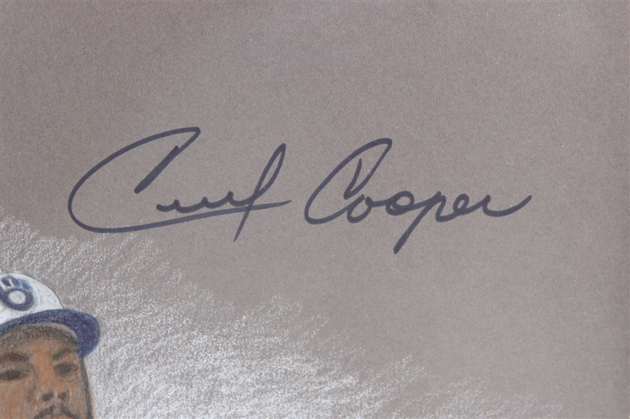 Cecil Cooper Signed Original Framed Art 16" x 20" (JSA)