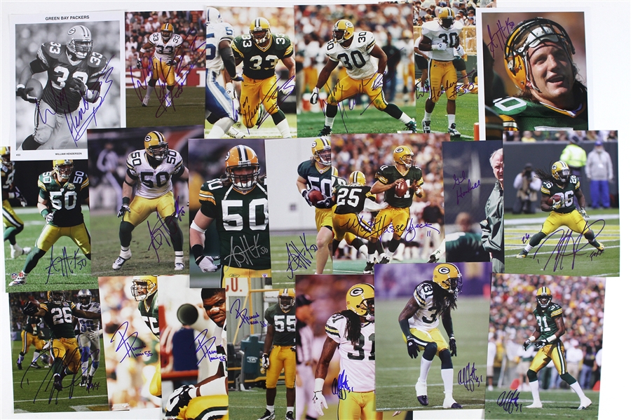 1980s-2000s Green Bay Packers Signed 8x10 Color Photo Hoard (100+)