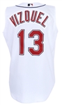 2002 Omar Vizquel Cleveland Indians Home Jersey (MEARS Auction  LOA)
