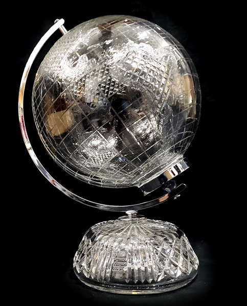 Waterford Crystal Detailed Etched World Globe