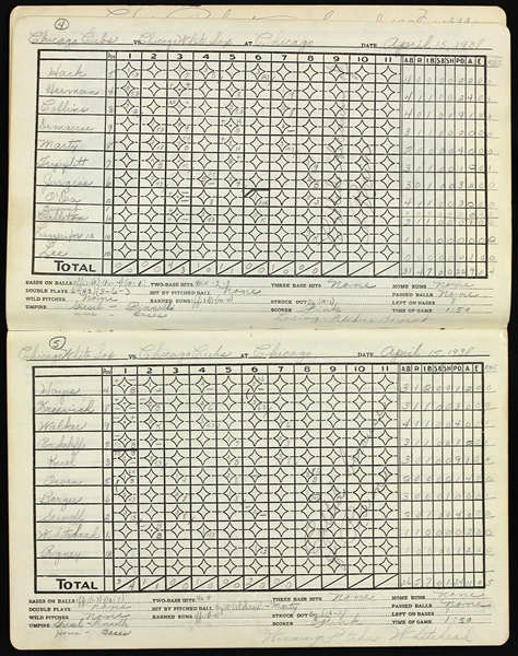 1938-1940 Goldsmith Official Baseball Ball Score Book (Chicago Cubs & White Sox)