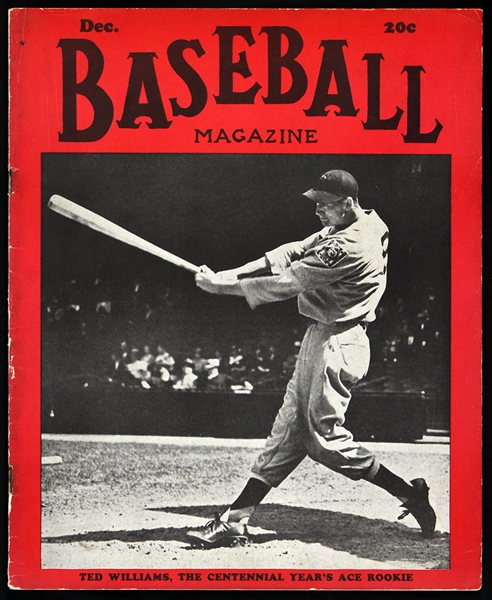 1939 (December) Ted Williams Boston Red Sox Baseball Magazine