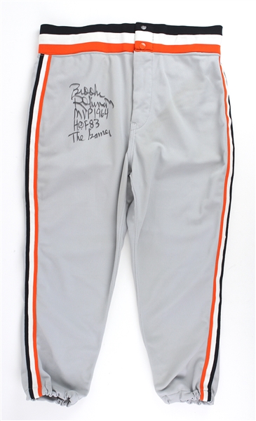 1974-77 Brooks Robinson Baltimore Orioles Signed Salesman Sample Road Uniform Pants (JSA)