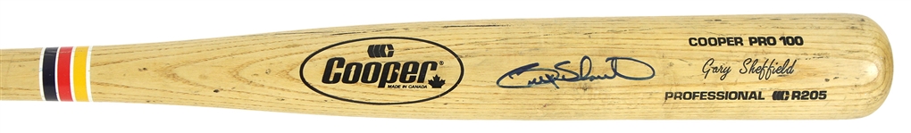1990-91 Gary Sheffield Milwaukee Brewers Signed Cooper Professional Model Game Used Bat (MEARS A9/JSA)