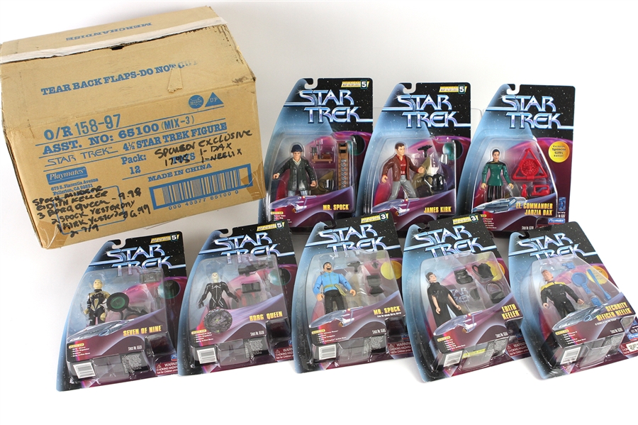 1998 Star Trek Warp Factor Series Playmates Open Case 4" Figurines (Lot of 12)