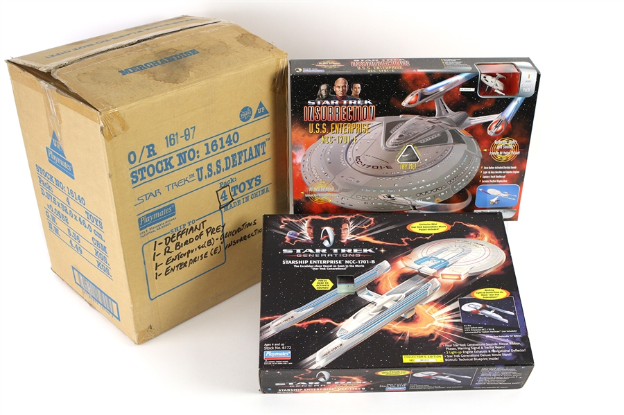 1994-98 Star Trek Generations & Insurrection MIB USS Starship Enterprise Starships - Lot of 2