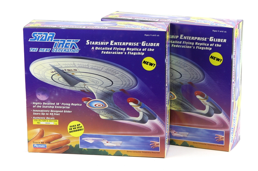 1993 Star Trek The Next Generation MIB Starship Enterprise Gliders - Lot of 2