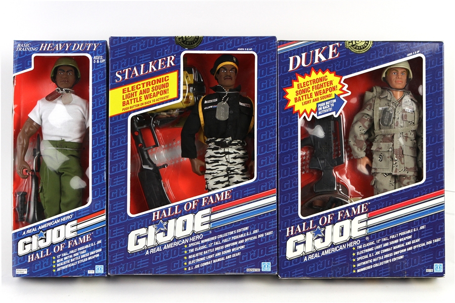 1991-92 GI Joe Hall of Fame MIB 12" Action Figures - Lot of 7 w/ Duke, Stalker & Basic Training Heavy Duty