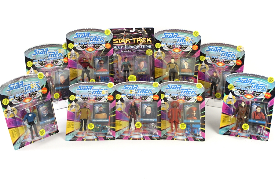 1993 Star Trek The Next Generation MOC Action Figures - Lot of 16 w/ Lore, Guinan, KEhleyr, Mordock The Benzite, Q & More