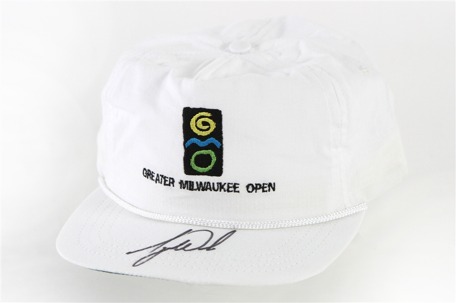 1996 Tiger Woods Signed Greater Milwaukee Open Hat (JSA) First Pro Tournament
