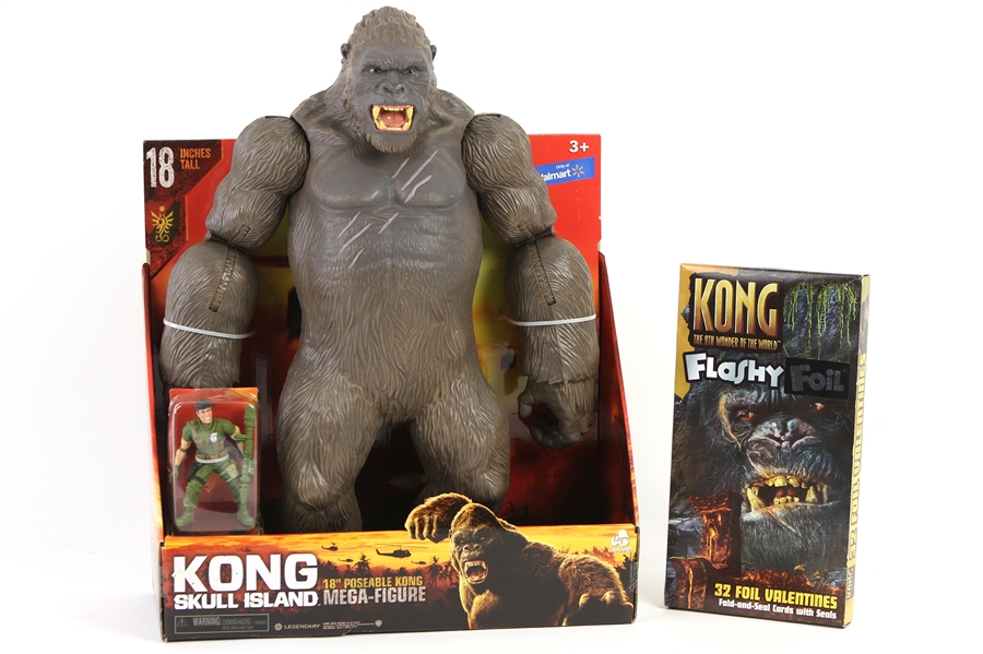 2005 King Kong Toy Collection - Lot of 4 w/ MIB Skull Island Kong, MIB Skull Island Playset & More