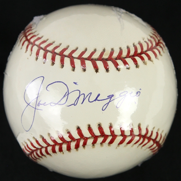 1995-99 Joe DiMaggio New York Yankees Signed OAL Budig Baseball (JSA)