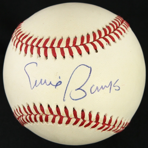 1985-89 Ernie Banks Chicago Cubs Signed OAL Brown Baseball (JSA)