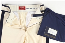 1987 Yogi Berra Houston Astros Game Worn Uniform Pants & Garment Bag w/ Signed Cut (MEARS LOA/JSA)