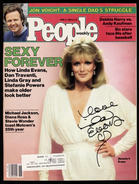 1983 Linda Evans Dynasty Signed People Magazine (JSA)