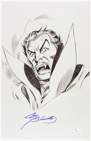 1980s Joe Sinnott Dracula Pencil Commission Sketch Signed 11x17 Print (JSA) 