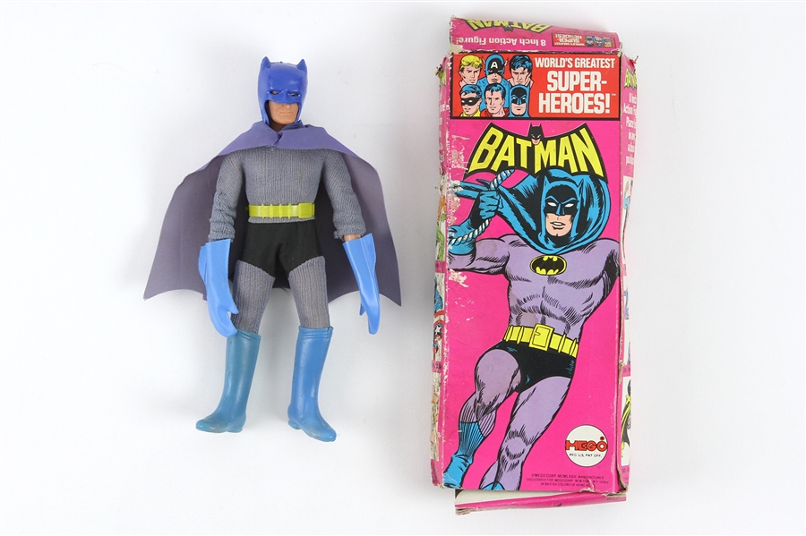 1972 Batman Worlds Greatest Super Heroes Mego Corp 7.5" Figure w/ Original Solid Box 