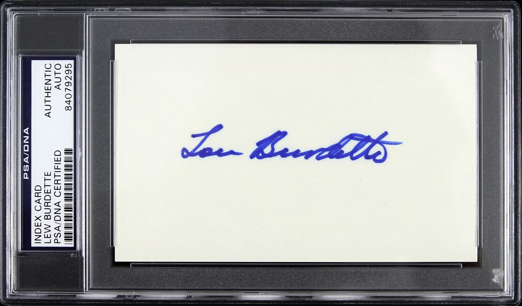 1951-1963 Lew Burdette Milwaukee Braves Signed 3"X 5" Index Card (PSA/DNA Slabbed) 