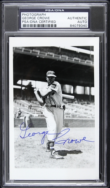 1952-1955 George Crowe Boston Braves Signed 3"x 5" Photo (PSA/DNA Slabbed)