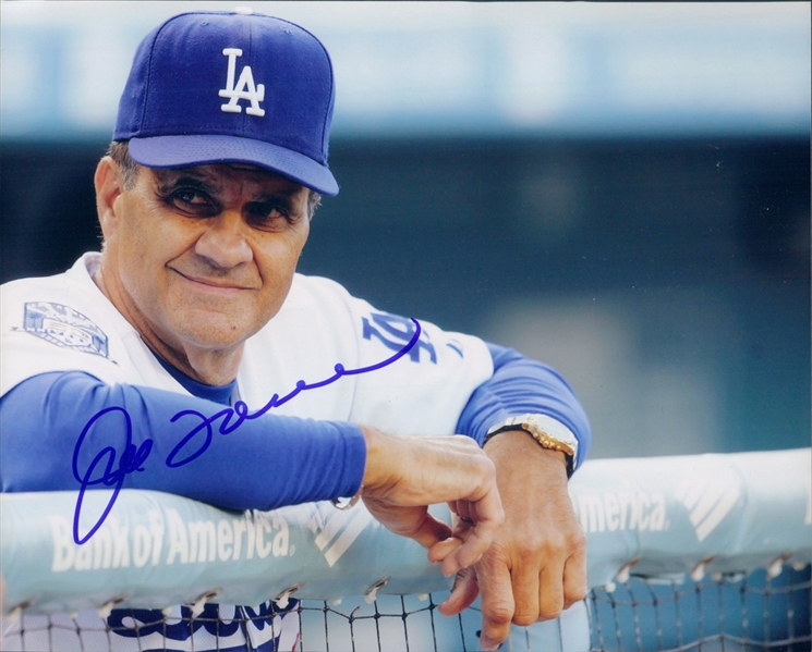 2008-2010 Joe Torre Los Angeles Dodgers Autographed Colored 8x10 Photo (JSA)