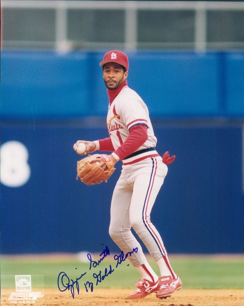 1982-1996 Ozzie Smith St. Louis Cardinals Autographed Color 8"x10" Photo (JSA)