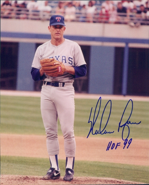 1989-1993 Nolan Ryan Texas Rangers Autographed Colored 8"x10" Photo (JSA)