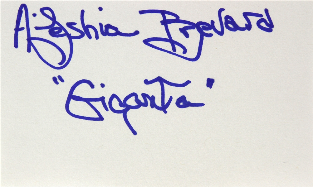1979 Aleshia Brevard Giganta “Legend of the Superheroes” Signed LE 3x5 Index Card (JSA)