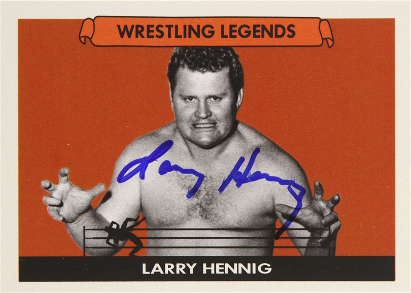 Larry ‘The Axe’ Hennig Wrestling Legend Signed LE Trading Card (JSA)