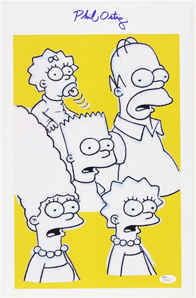 1989-1990 Phil Ortiz “The Simpsons” Signed 11x17 Print (JSA)