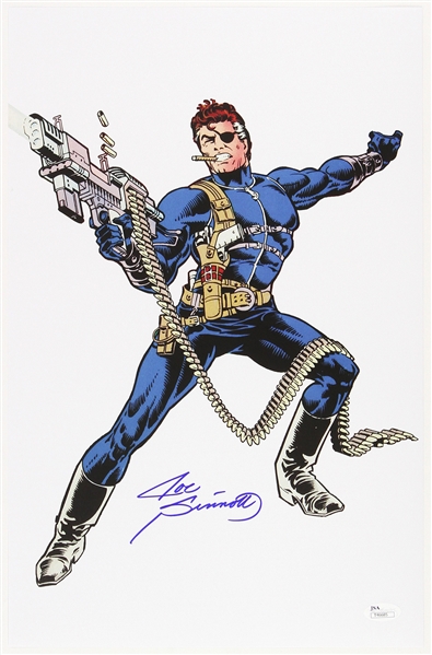 1980s Joe Sinnott Nick Fury Full Color Sketch Signed 11x17 Print (JSA) 