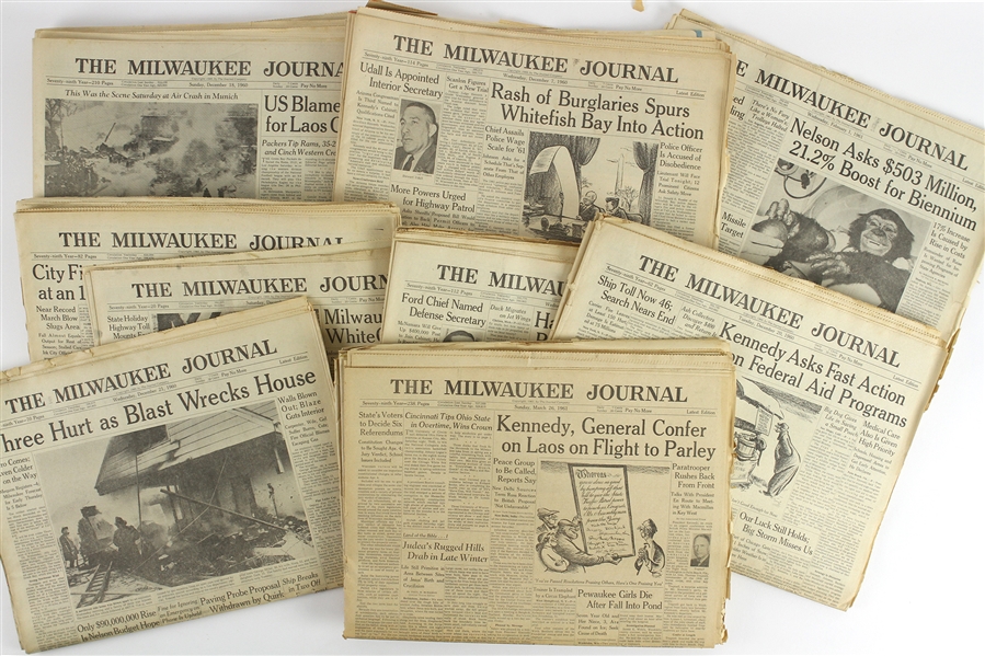 1950s-1960s Milwaukee Journal Newspapers (Lot of 15) 