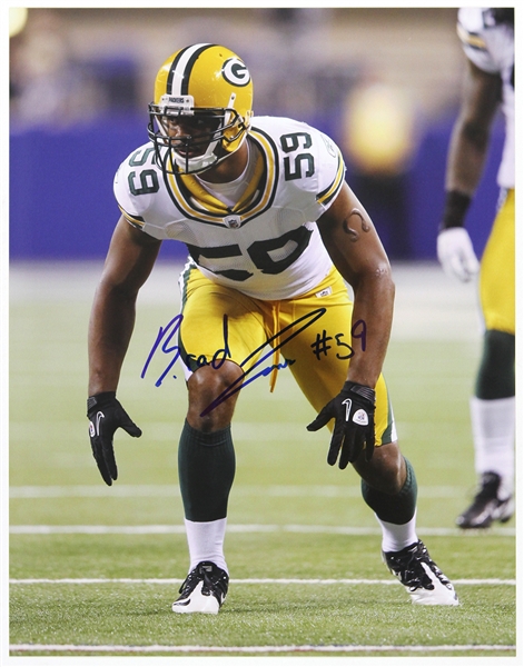 2009-2014 Brad Jones Green Bay Packers Signed 11"x 14" Photo (JSA)