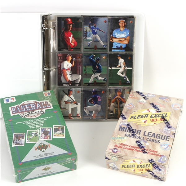 1990-94 Baseball Trading Card Collection w/ 1990 Upper Deck Unopened Box, 1993-94 Fleer Excel Minor Leage Sealed Set & 1994 SP Complete Set,  