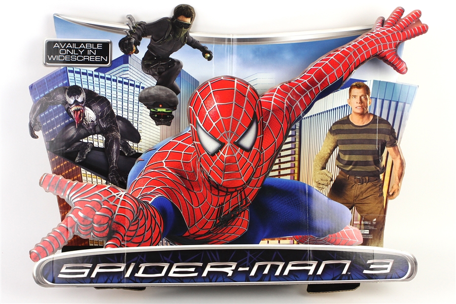 2007 Spiderman 3 22" x 30" DVD Advertising Display w/ Additional Spiderman Advertising Cutout
