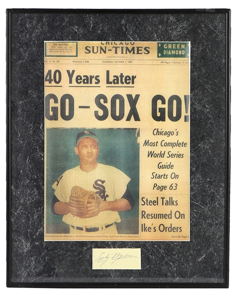 1950s Early Wynn Chicago White Sox Signed Cut Framed 17x21 (JSA)