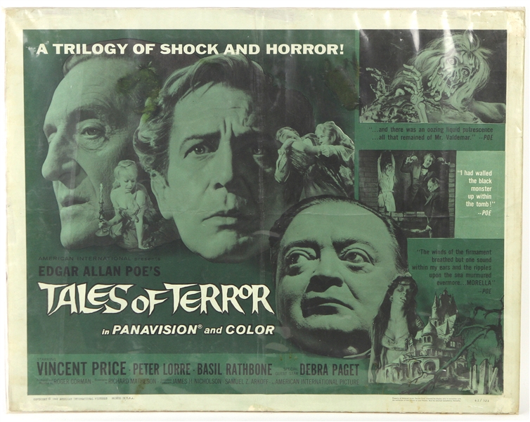 1962 Edgar Allen Poes Tales of Terror 22" x 28" Half Sheet Movie Poster