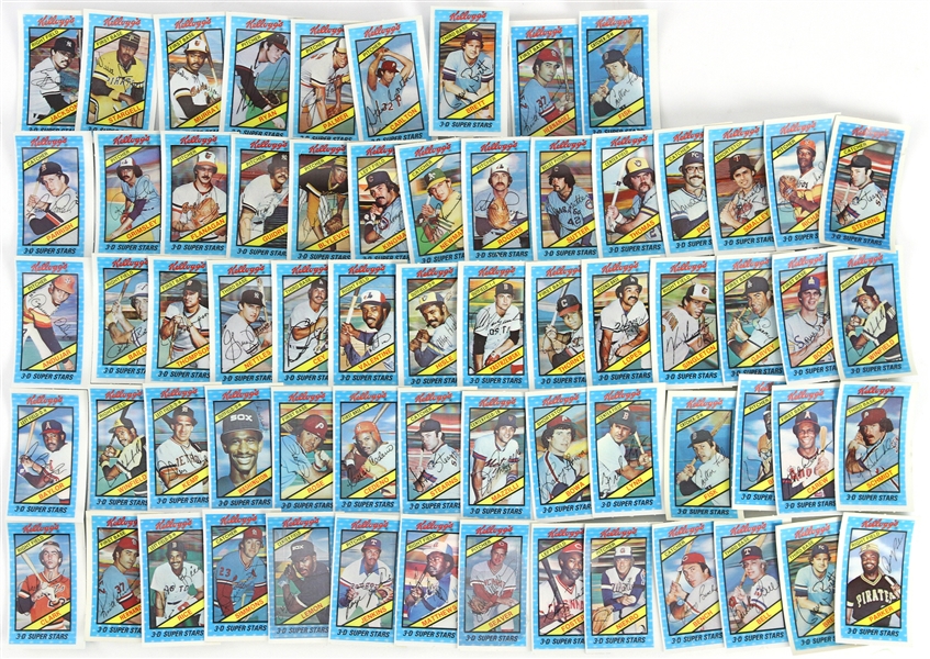 1980s Kelloggs 3-D Super Stars Baseball Trading Cards - Set of 60+