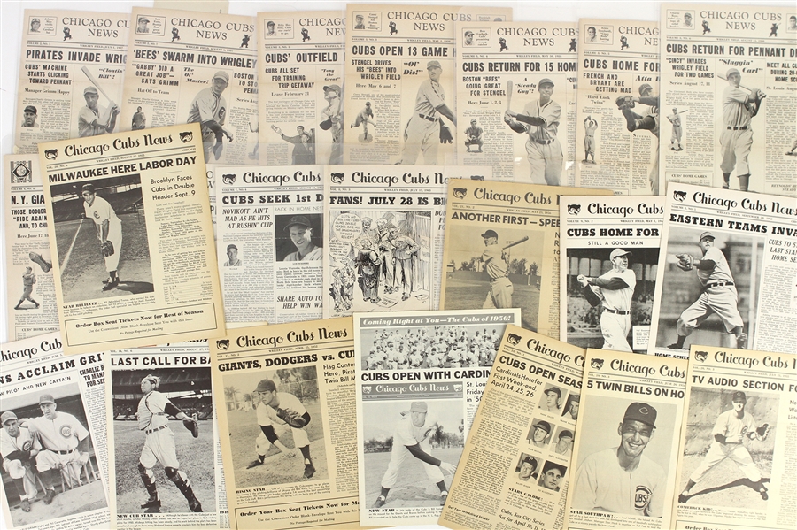 1937-55 Chicago Cubs News Newsletter Collection - Lot of 50+
