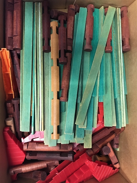 1970s-80s Lincoln Logs Collection - 20 Pound Lot w/ 100s of Individual Pieces